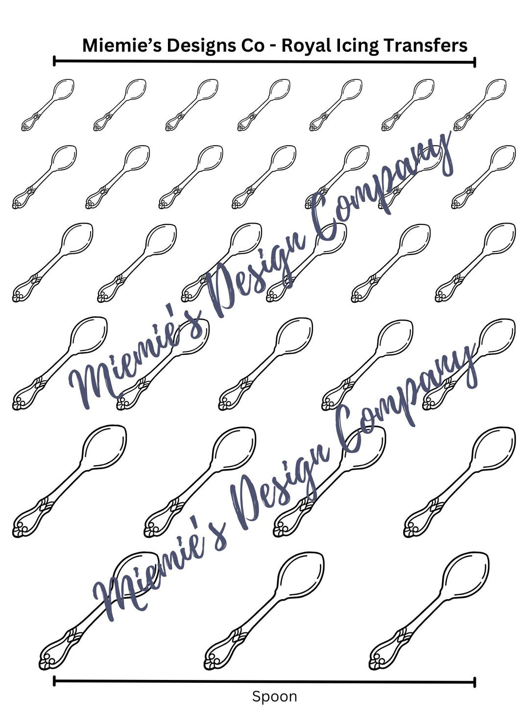 Edible Art Sheet, Royal Icing Transfer, Spoon, Cookie Decorating ...