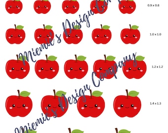 Apple Icing Transfers, Cookie Decoration, Baking Supplies, Edible Art (Digital Download)