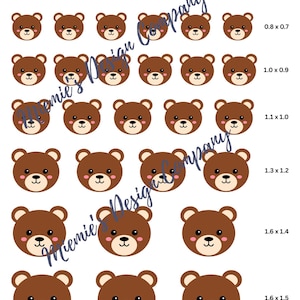 Royal Icing Transfer - Teddy Bear, Cookie Decorating - DIGITAL DOWNLOAD