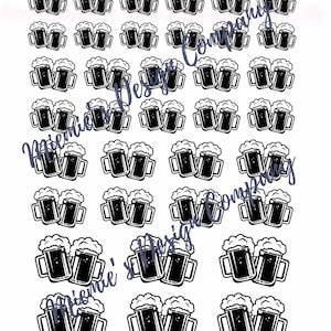 MDC - Royal Icing Transfers - Beer Mugs - DIGITAL DOWNLOAD