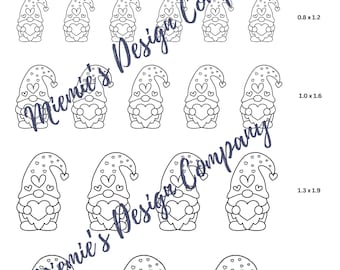 Valentine Gnome Royal Icing Transfers, Cookie Decorating Sugar Craft (Digital Download)