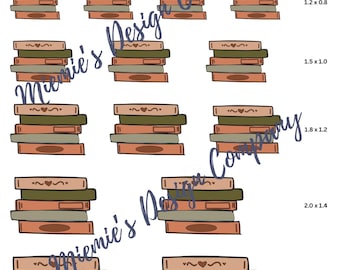 Royal Icing Transfers - Bookstack - DIGITAL DOWNLOAD