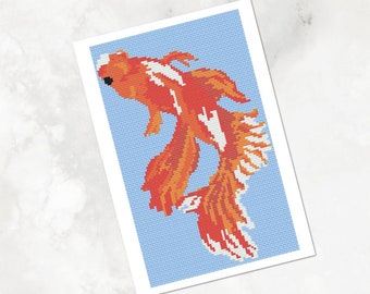 Butterfly Koi Fish - Cross Stitching Pattern in 3 color variations