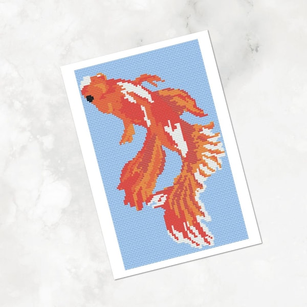 Butterfly Koi Fish - Cross Stitching Pattern in 3 color variations