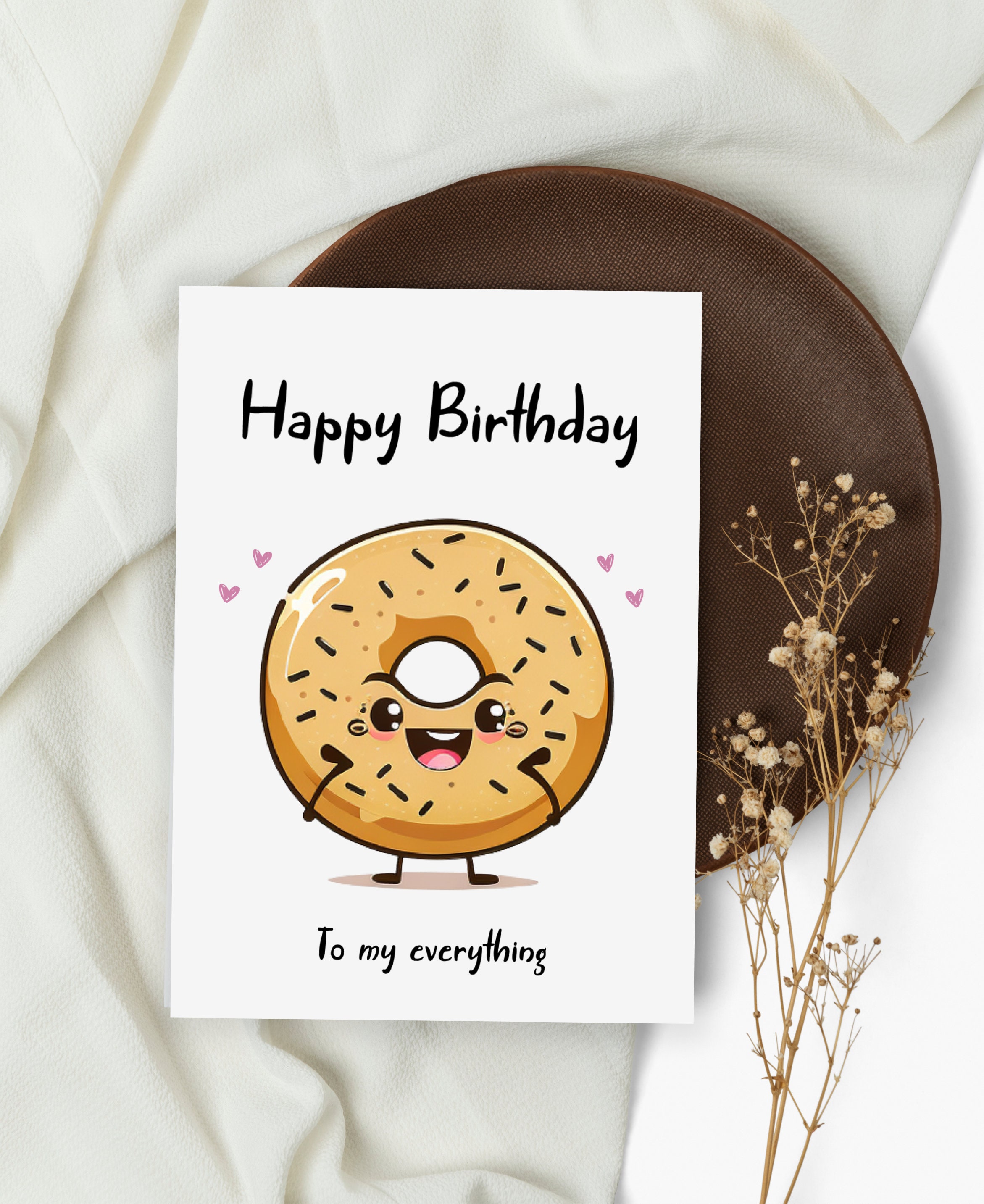 Printable Funny Bagel Birthday Card, Printable Birthday Card Funny ...