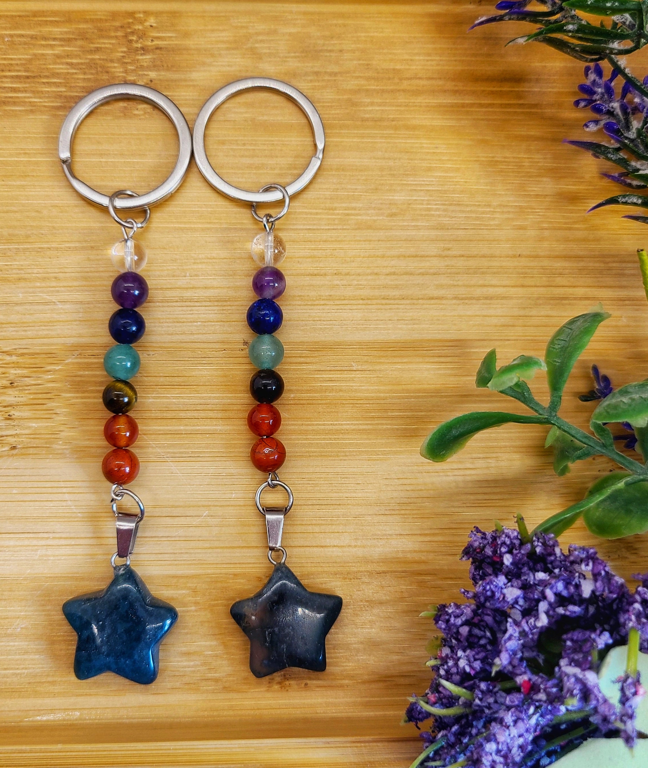 Crystal Star Keychain, Chakra Keychain, Star Keychain, Crystals ...