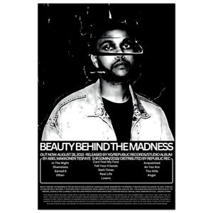 La belleza detrás de la locura: póster de The Weeknd (varios tamaños) *Edición negra*