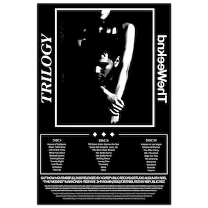 TRILOGÍA: Póster de The Weeknd (varios tamaños) *Edición negra*