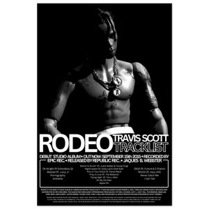 RODEO: Póster de Travis Scott (varios tamaños) *Edición negra*