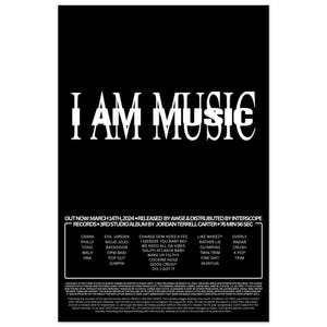 Póster de I AM MUSIC de Playboi Carti (varios tamaños) *Edición NEGRA*