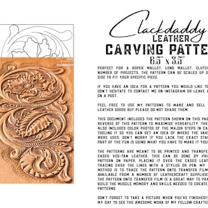 Leather Carving Pattern - Sheridan Style 3 - Roper, Biker, Checkbook, or Clutch sized