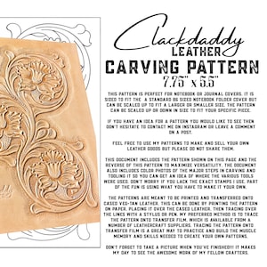 Leather Carving Pattern - Sheridan Style - Notebook, Journal Cover, B6