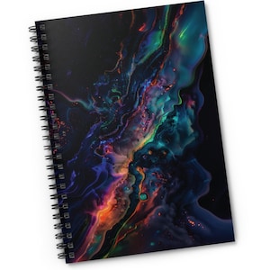 Abstract Nebula Journal Spiral Notebook, Lined, Cosmic Stationery, Aurora Design, Space Lover, Unique present, Galaxy Notepad, Celestial