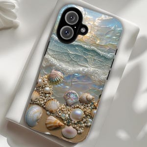 Shells Ocean Waves Printed Tough Phone Case