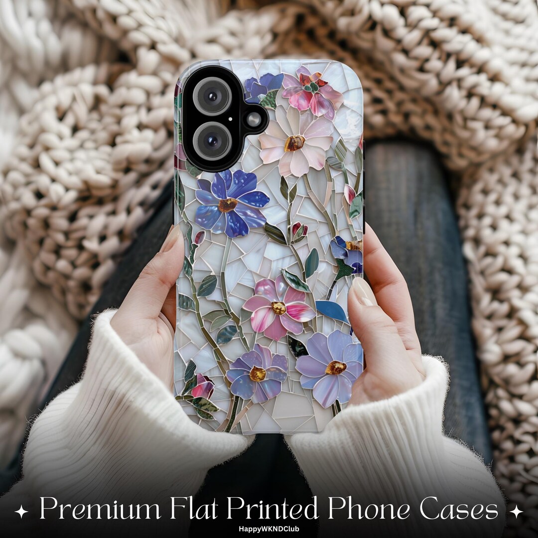 Phone Case Pattern Spring Pastel Spring Floral Wildflowers Mosaic PRINTED Tough Phone Case ...
