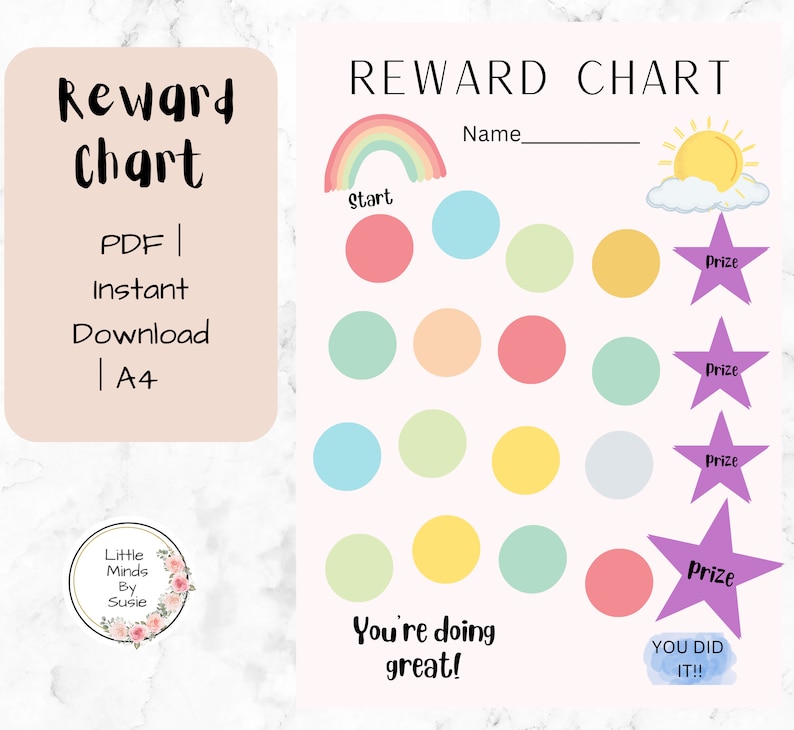 Reward Chart, Toddler Reward Chart, Reward Chart Printable, Potty Training Reward Chart ...