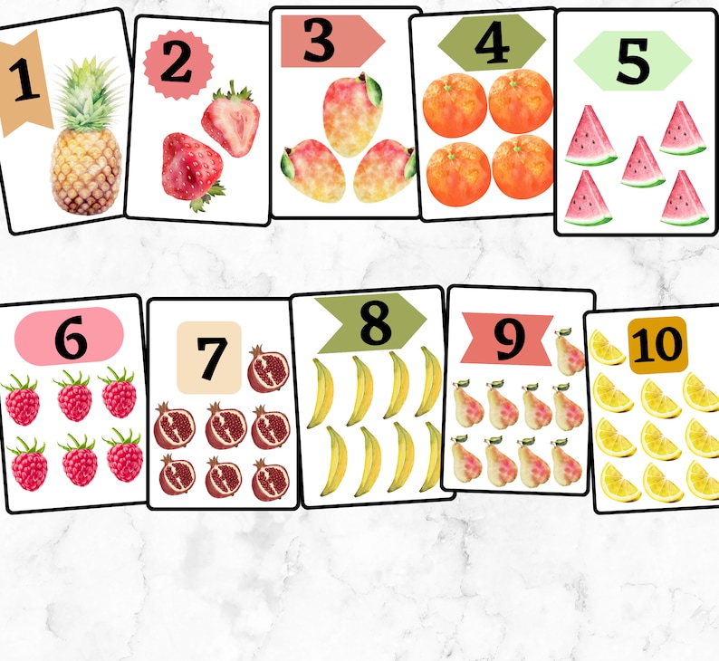 Conteo de frutas 1-10, Aprendizaje, Matemáticas, Números imprimibles ...