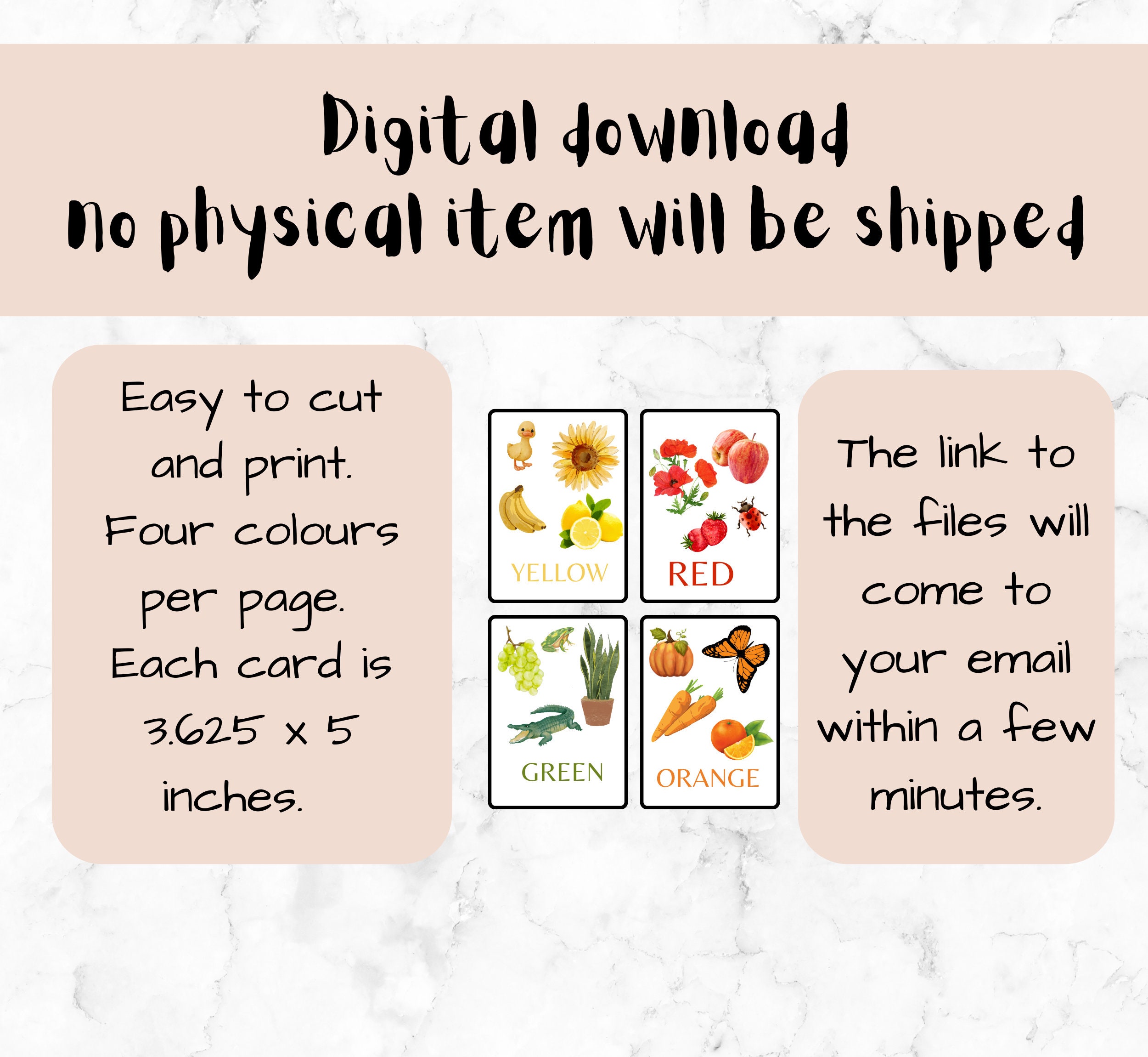 Nature Themed Color Flashcards | Preschool | Kindergarten | Homeschool ...