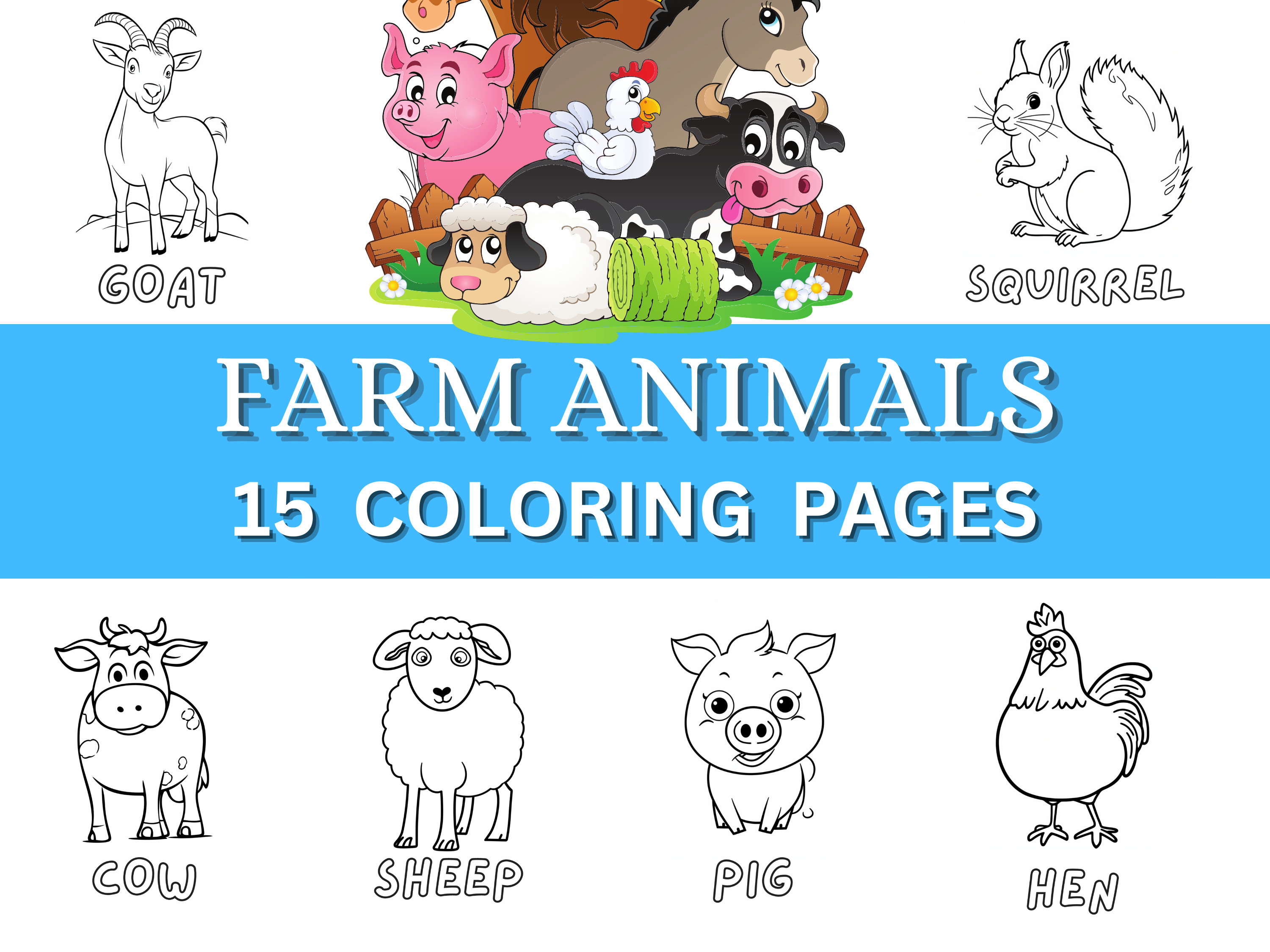 Farm Animal Coloring Pages For Kids