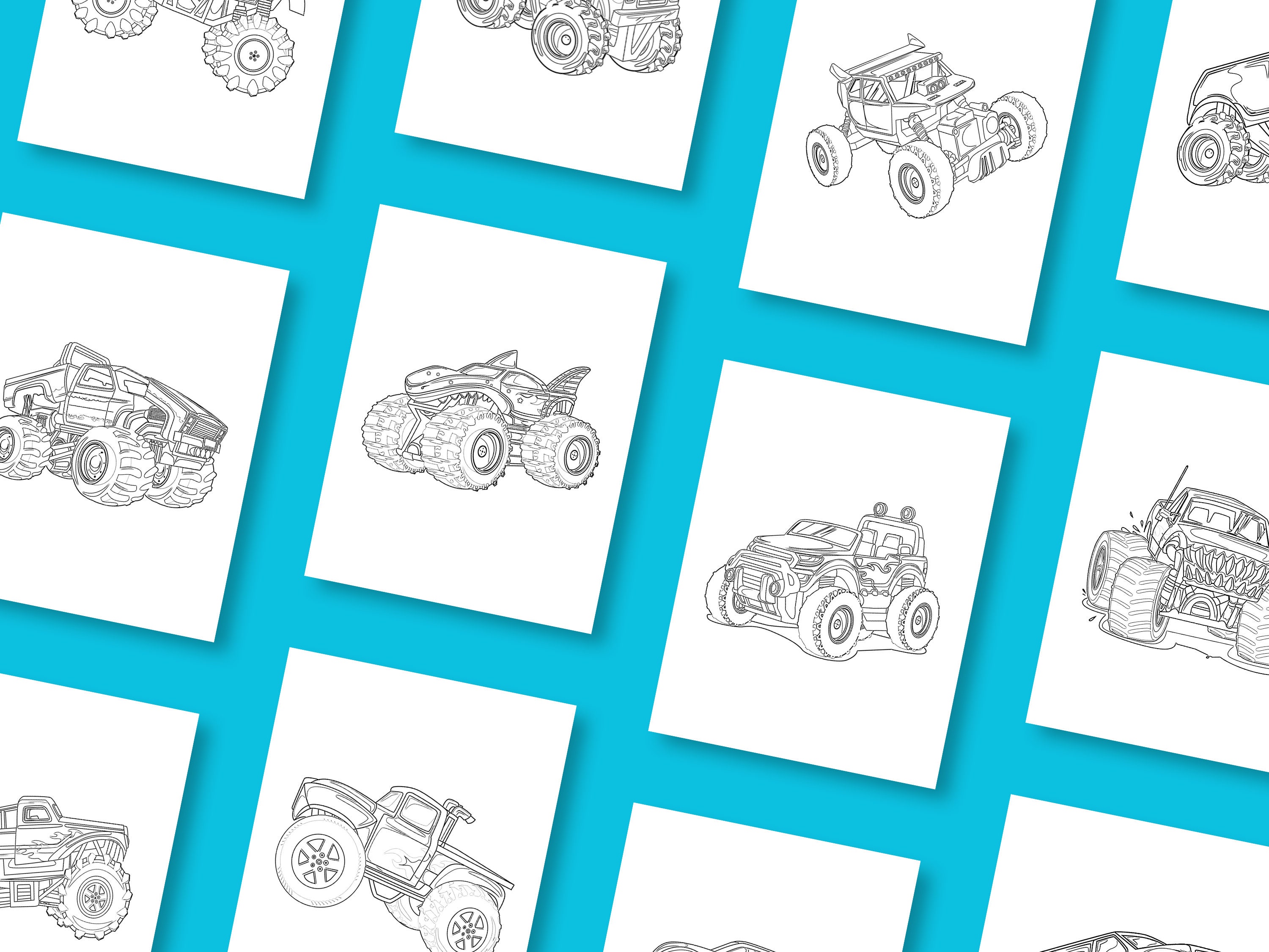 Monster Truck Coloring Pages for Boys, 20 Monster Truck Coloring Sheets