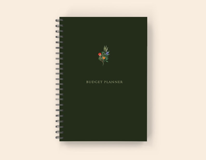 Budget Planner: Wire-O Spiral Monthly Budget Tracker, Expense Planner, and Four Year Monthly Budget Journal Forest Green