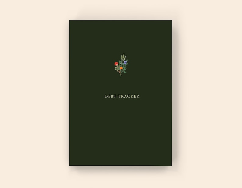 Debt Tracker: Softcover Paperback Monthly Debt Planner, Debt Snowball, Debt Budget Planner, Debt Payoff Trackerk Forest Green