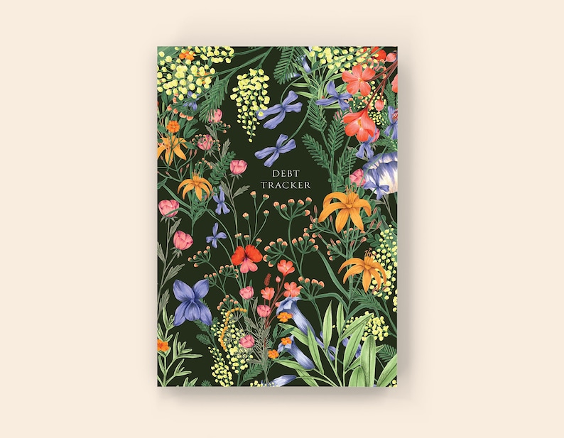 Debt Tracker: Softcover Paperback Monthly Debt Planner, Debt Snowball, Debt Budget Planner, Debt Payoff Trackerk Flower Crush