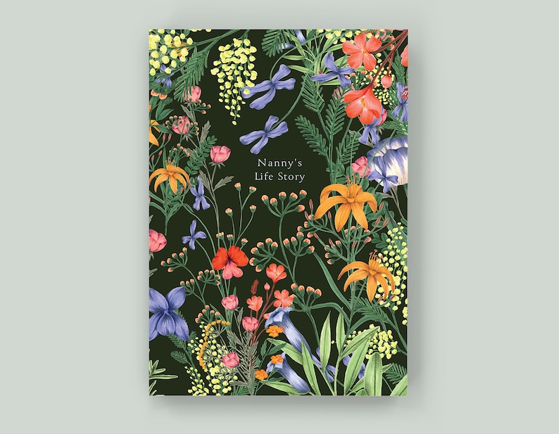 Nanny's Life Story - Keepsake Memory Journal to Celebrate and Preserve Grandma’s Life and Legacy – A perfect gift for Nanny! Flower Crush