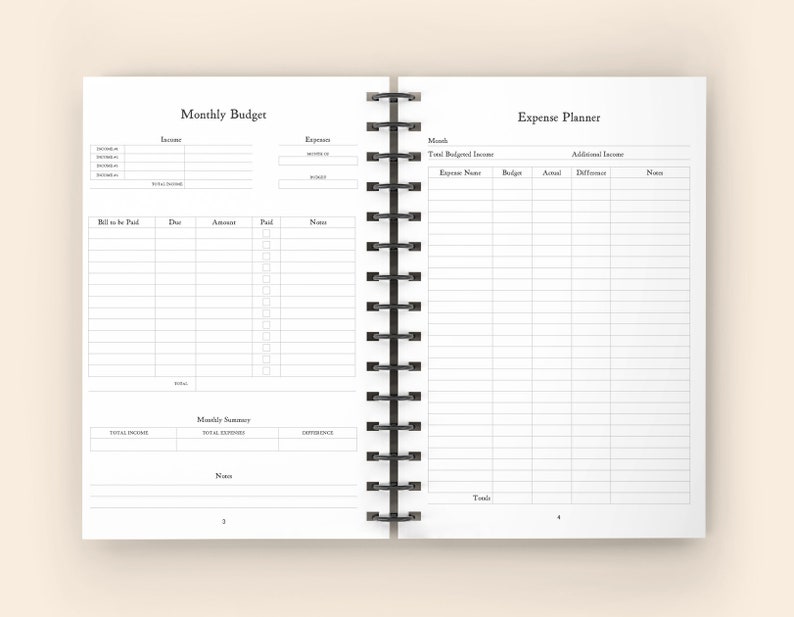 Budget Planner: Wire-O Spiral Monthly Budget Tracker, Expense Planner, and Four Year Monthly Budget Journal image 2