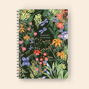 Budget Planner: Wire-O Spiral Monthly Budget Tracker, Expense Planner, and Four Year Monthly Budget Journal Flower Crush