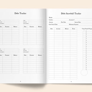 Debt Tracker: Softcover Paperback Monthly Debt Planner, Debt Snowball, Debt Budget Planner, Debt Payoff Trackerk image 3
