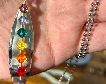 Pride Ally Necklace: Rainbow Bead Pendant