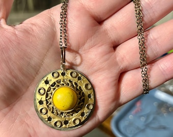 Two-Sided Amulet | Sun Necklace | Lizard Necklace | Medallion