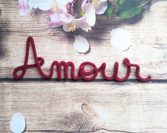 knitting first name, child's room first name, personalized baby first name, personalized birth gift, baby room decoration, door decoration