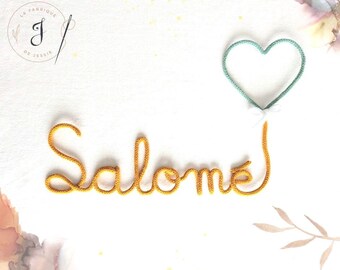 knitting first name, child's room first name, personalized baby first name, personalized birth gift, baby room decoration, door decoration