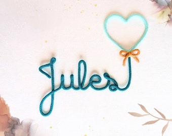knitting first name, child's room first name, personalized baby first name, personalized birth gift, baby room decoration, door decoration