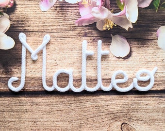 Personalized gift, knitted name, nursery name, personalized baby name, baby room decoration, door decoration