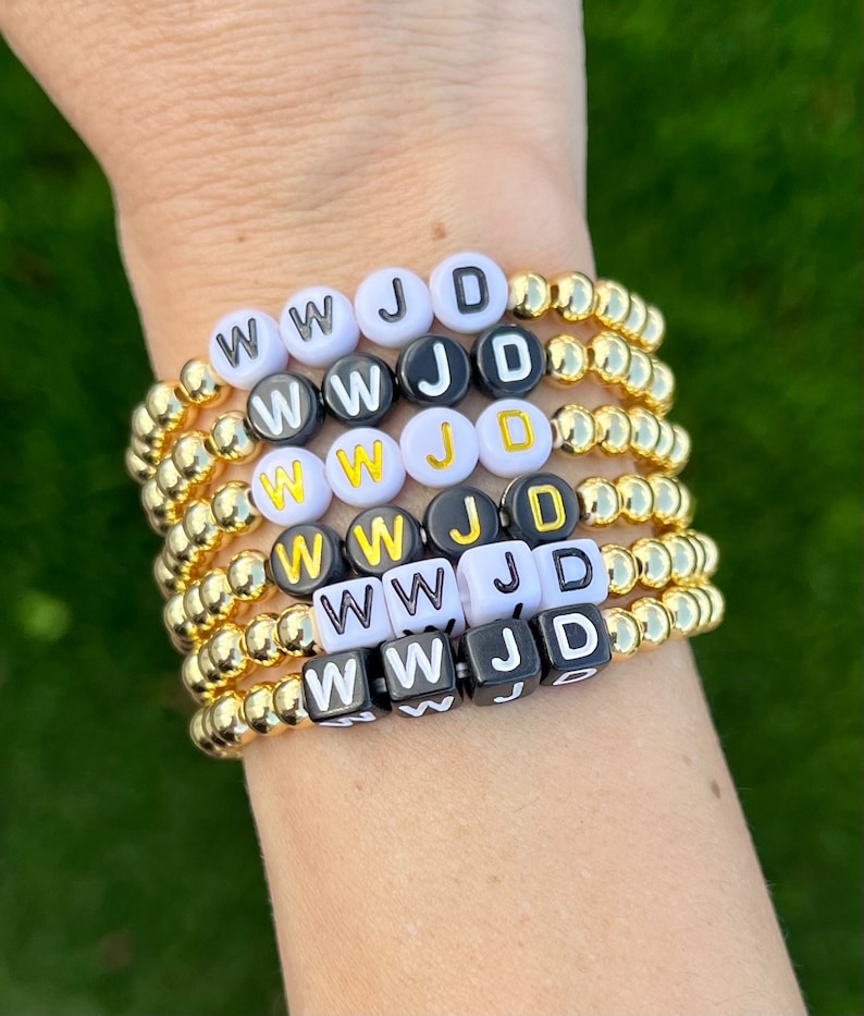 Gold WWJD Bracelet for Women, Teens, Kids, Christian Gift, Christian
