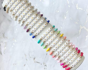 Personalized beaded name bracelet gift for Mother’s Day gift custom name bracelet mama name bracelet gift for grandma seed bead bracelet