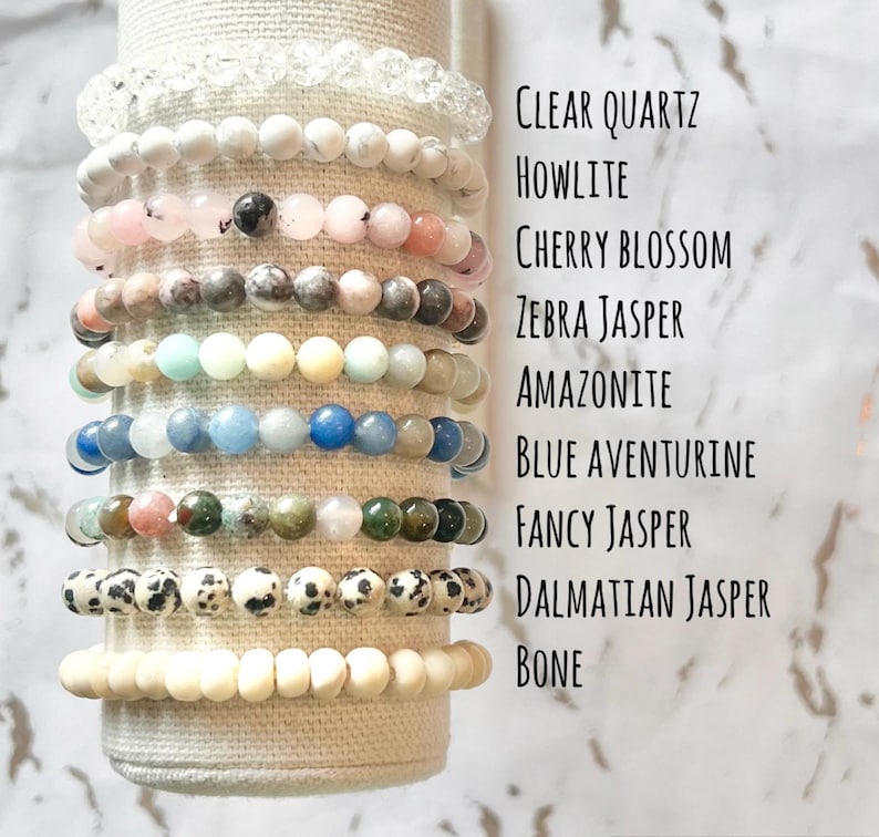Gemstone cross bead bracelet boho religious jewelry for women faith inspired jewelry for moms bone bead cross bracelet Easter gift for her image 3