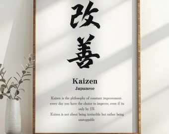 Kaizen Japanese Saying , Premium Matte Paper Poster