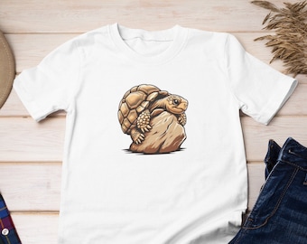 Asher the Tortoise Rock T-Shirt, Unisex, Tortoise Gift, Land Turtle Shirt, T-Shirt, Gift for Tortoise Owner, Mom Gift, Dad Gift, Motivation