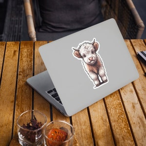 The Big Moo Sticker -  Cute Cow Sticker, Highland Cow Sticker, Sticker, Cow Laptop Decals, Cow Tumbler Stickers, Cow Water Bottle Sticker