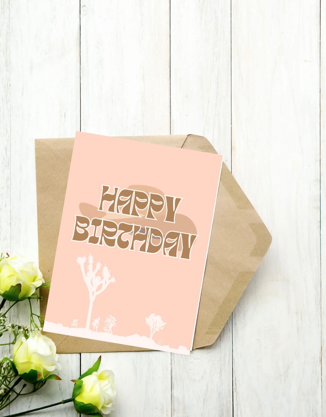 Printable, Foldable Western, Happy Birthday Card