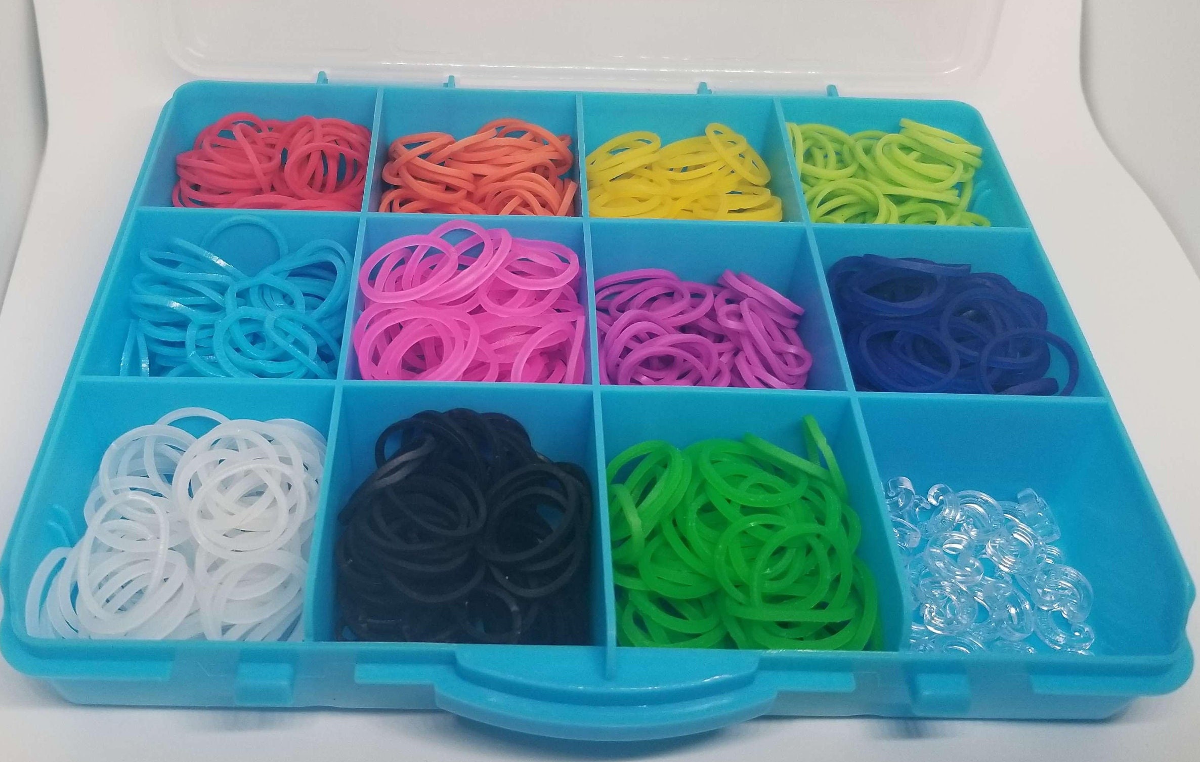 36 Colors 3600 Rubber Bands Clean /glitter /glow in Dark /charms
