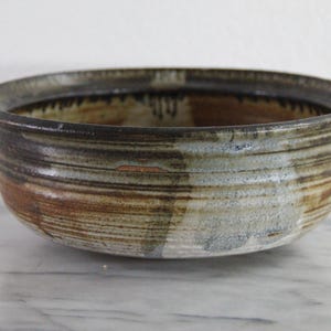 Vintage Midcentury Studio Pottery Bowl | Ribbed Stoneware