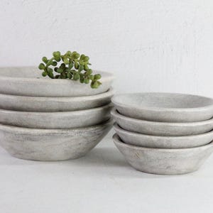 Carved Marble Bowl | Vintage Honed Stone Catchall Dish