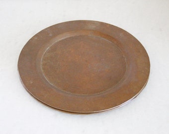 Vintage Solid Hammered Copper Plate Chargers | 3 Pcs.