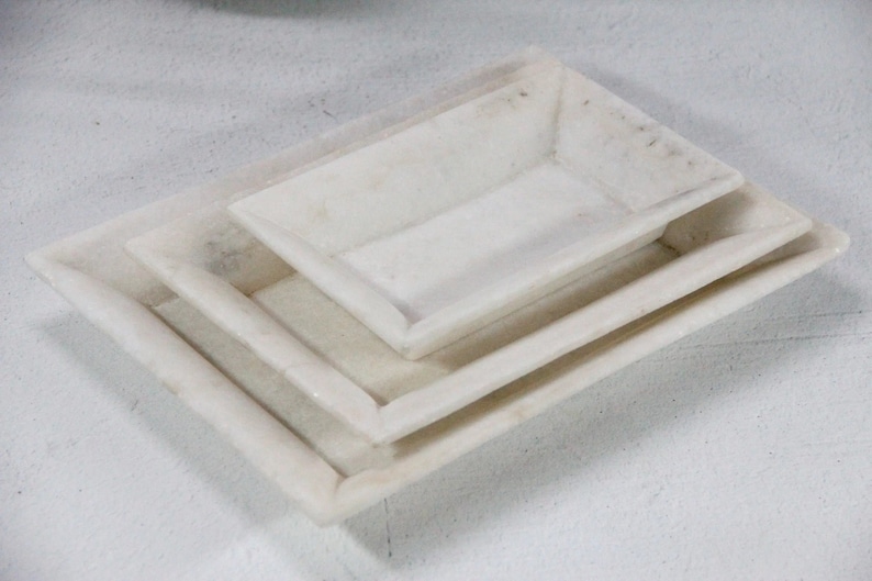 White Marble Tray | Hand Carved Assorted  Debra Hall Lifestyle