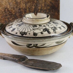 Japanese Donabe Vintage Large Handmade Stoneware Pot